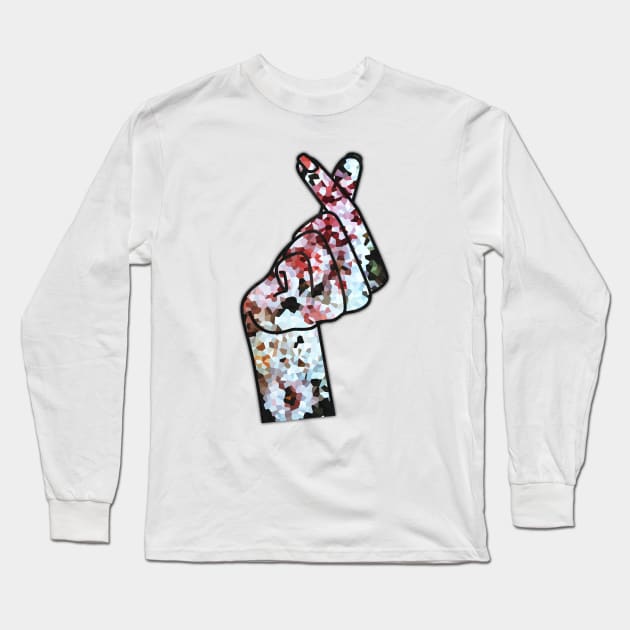 Korean Love Finger Snap - Crystals Long Sleeve T-Shirt by ArtByDesign